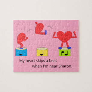 Puzzle Cœur sautant d'amour : rose