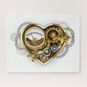 Puzzle Cœur Steampunk avec un Manomètre