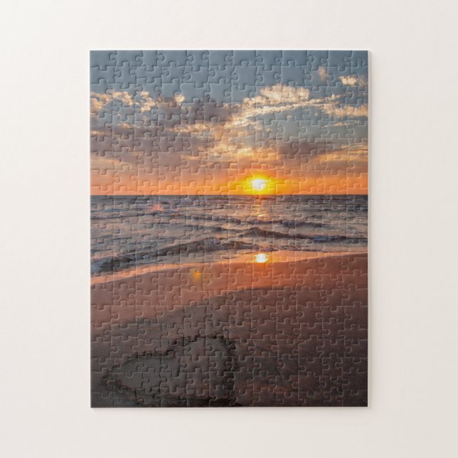 Puzzle Coeur Sunrise Dans Le Sable (Vertical)