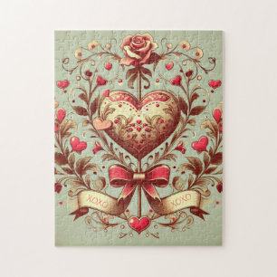 Puzzle Coeur vintage Valentine's day xoxo