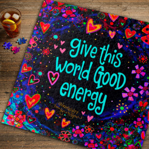 Puzzle Coeurs amusants Inspirivity Citations Carré unique