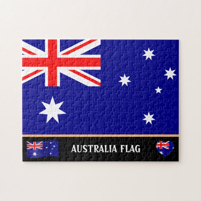 Puzzle Coeurs australiens & drapeau australien / Australi (Horizontal)