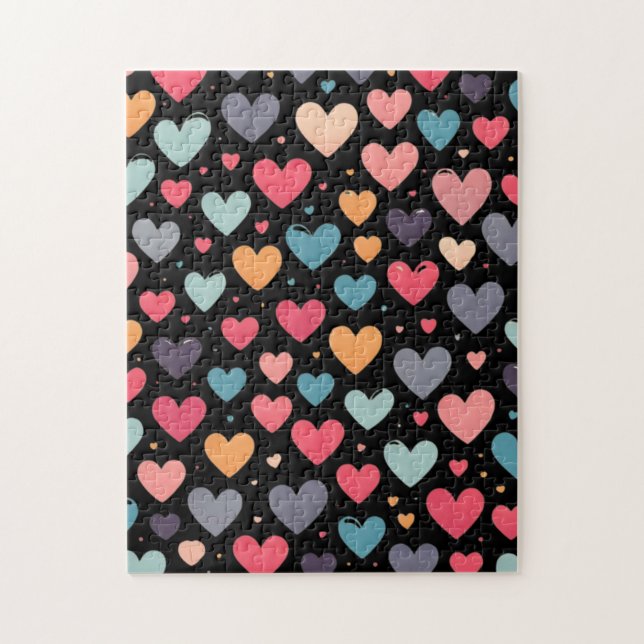 Puzzle Cœurs colorés Saint-Valentin (Vertical)