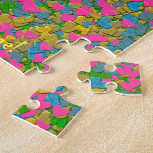 Puzzle Coeurs Confetti (Côté)