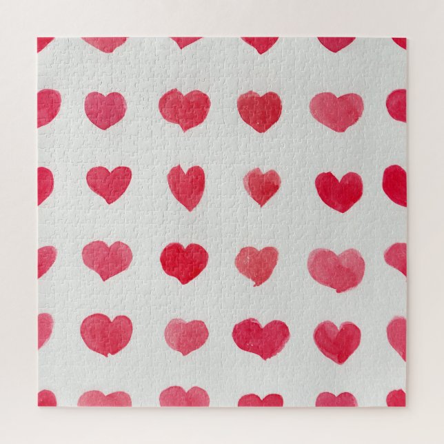 Puzzle Coeurs d'aquarelle incomparable : design motif rom (Vertical)