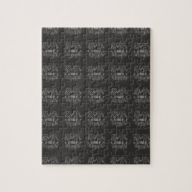 Puzzle Coeurs de calèche-cadeaux du 26e anniversaire (Vertical)