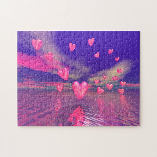 Puzzle Cœurs de la Saint-Valentin sur l'eau (Horizontal)