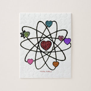 Puzzle Coeurs Empreintes de léopard de Valentine atomique
