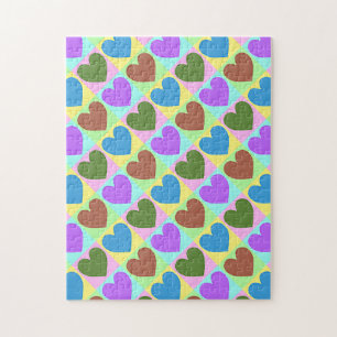 Puzzle Cœurs pastel de Pop Art colorés