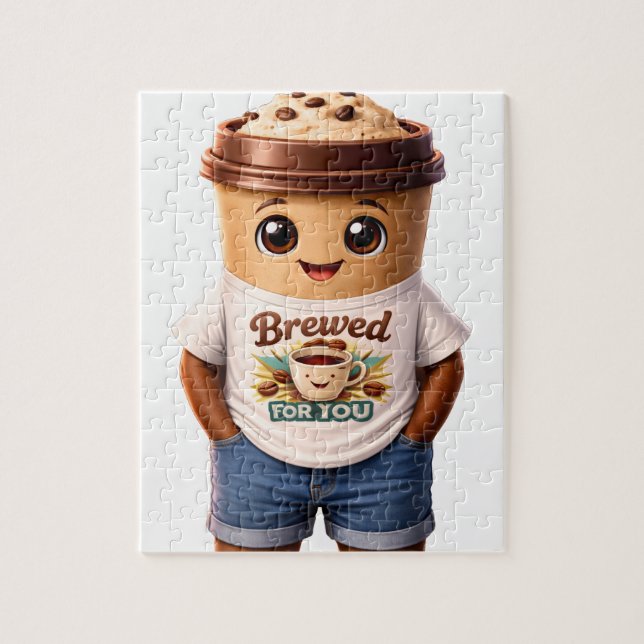 Puzzle Coffee Man – Création amusante pour les vrais rois (Vertical)