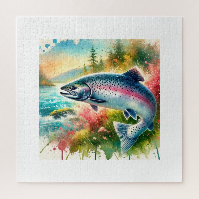Puzzle Coho salmon 180724AREF119 - Watercolor (Vertical)