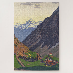 Puzzle col du Saint-Gothard massif montagneux dans les Al
