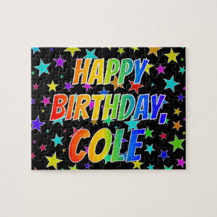 Puzzle "COLE" Prénom, Amusant "HEUREUX ANNIVERSAIRE"