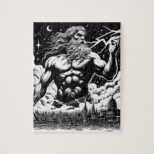 Puzzle Colère de Zeus illustration à l'encre Art de la my