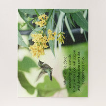 Colibri à Blossoms, Verse des Écritures
