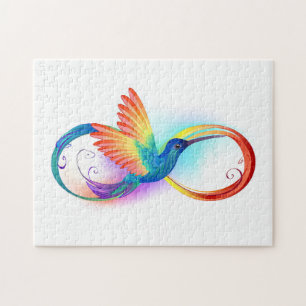 Puzzle Colibri arc-en-ciel avec symbole Infinity