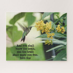 Puzzle Colibri, avec Verse (Jean 8:32)