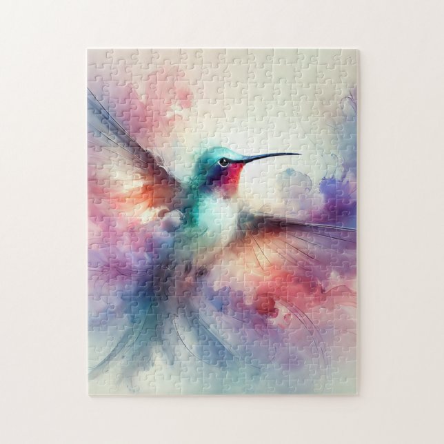 Puzzle Colibri gracieux en aquarelle (Vertical)