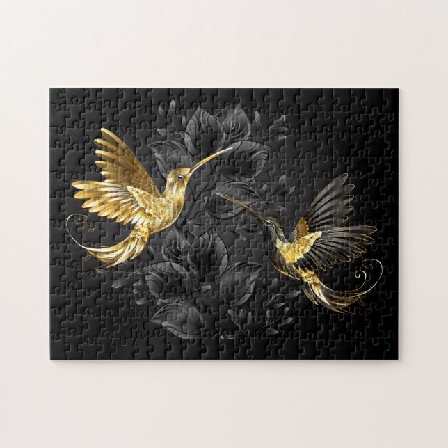 Puzzle Colibri noir et or (Horizontal)