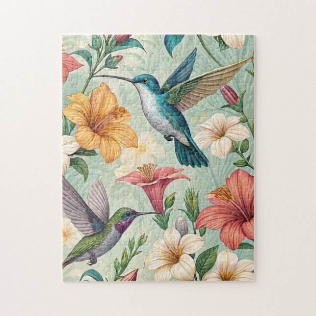 Puzzle Colibris dans le jardin (Vertical)