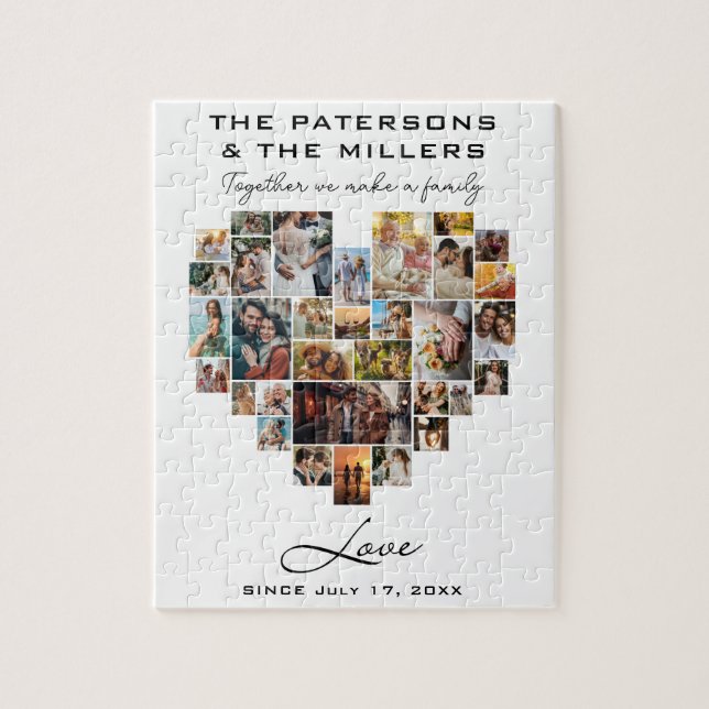Puzzle Collage cardiaque Photos Anniversaire familial Col (Vertical)