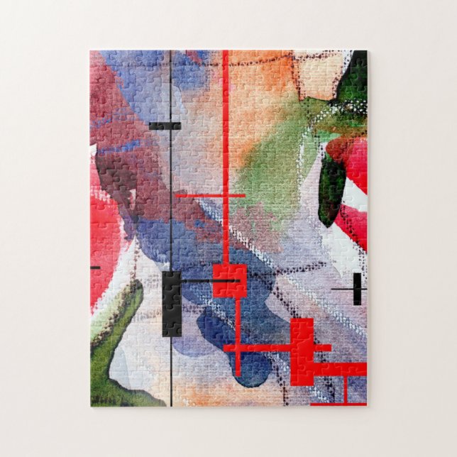 Puzzle collage d'art abstrait, médias mélangés et (Vertical)