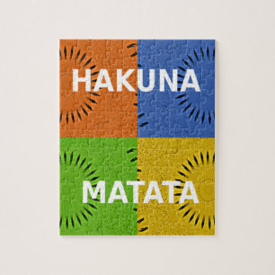 Puzzle Collage d'art pop coloré et message "Hakuna Matata