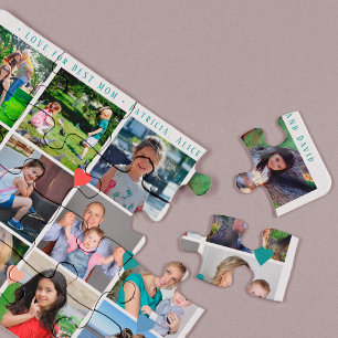Puzzle collage de 12 photos AMOUR pour la MEILLEURE MAMAN