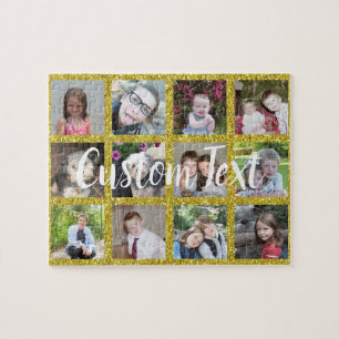 Puzzle Collage de 12 photos Instagram avec faux paillette