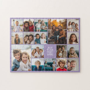 Puzzle Collage de 17 photos personnalisé - blanc et viole