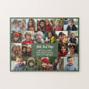 Puzzle Collage de 20 photos avec texte au centre