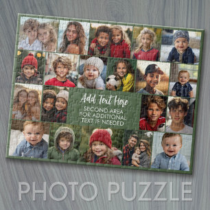 Puzzle Collage de 20 photos avec texte au centre
