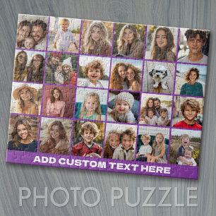 Puzzle Collage de 24 photos avec texte personnalisé