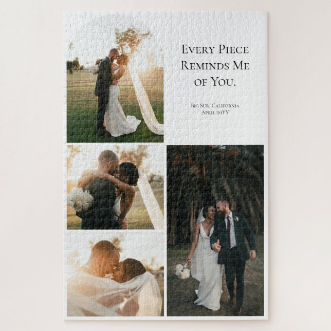 Puzzle Collage de 4 photos d'anniversaire de mariage de c (Vertical)
