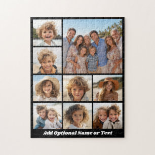 Puzzle Collage de 9 photos en noir et blanc avec monogram