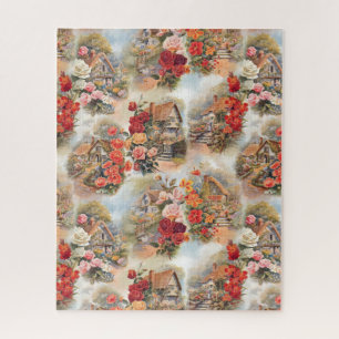 Puzzle Collage de cottage anglais rustique et pittoresque