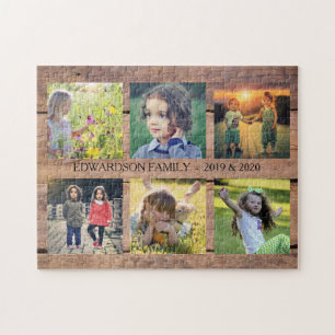 Puzzle Collage de la famille Rustic wood 6 photos