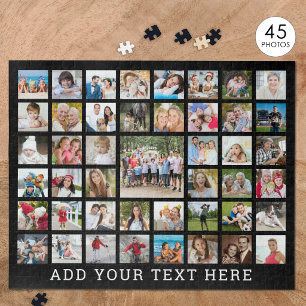 Puzzle Collage de photos 45 Photos Personnalisé Noir