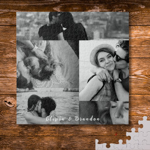 Puzzle Collage de photos de couple noir et blanc personna