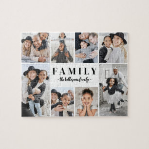 Puzzle Collage de photos de famille avec nom personnalisé