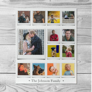 Puzzle Collage de photos de famille blanc