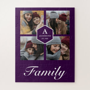 Puzzle Collage de photos de famille Purple 4 Pictures Nom
