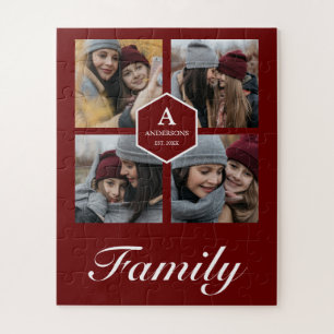 Puzzle Collage de photos de famille Red 4 Pictures Nom