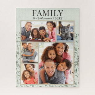 Puzzle Collage de photos de famille vert