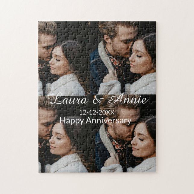 Puzzle Collage de photos de joyeux anniversaire nom date  (Vertical)