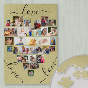 Puzzle Collage de photos en forme de cœur Love Love Love