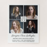 Puzzle Collage de photos moderne de la conservation des d<br><div class="desc">Mettez vos souvenirs d'école en valeur avec ce collage photo moderne et personnalisé. Le design comprend de la place pour 4 photos de votre grand-père, ainsi que l'année au centre. Ci-dessous, inscrivez le nom de votre diplômé dans un script élégant, le nom de l'école et les réalisations. Utilisez les modèles...</div>