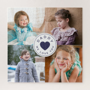 Puzzle Collage de photos Papa Cœur Mignon On T'aime