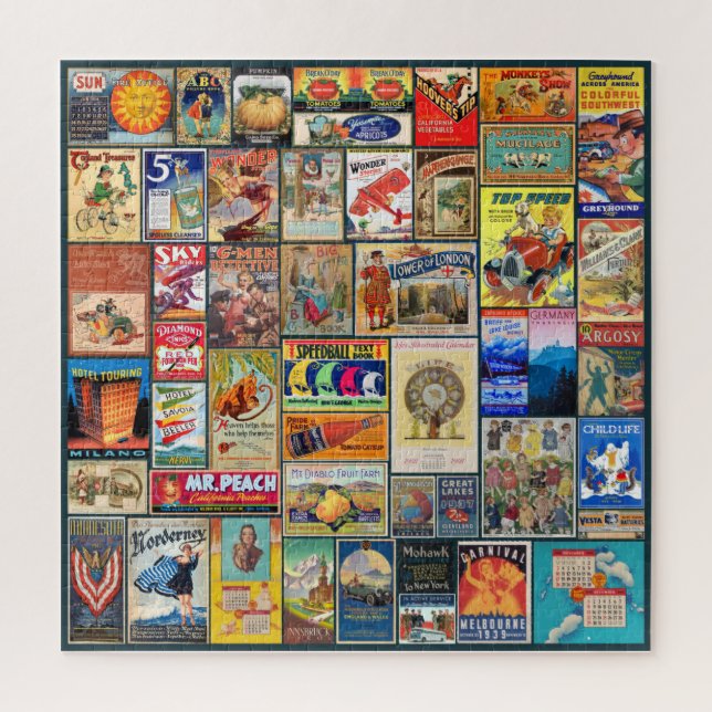 Puzzle COLLAGE DE PUBLICITÉ vintage, EMBALLÉ ! (Vertical)