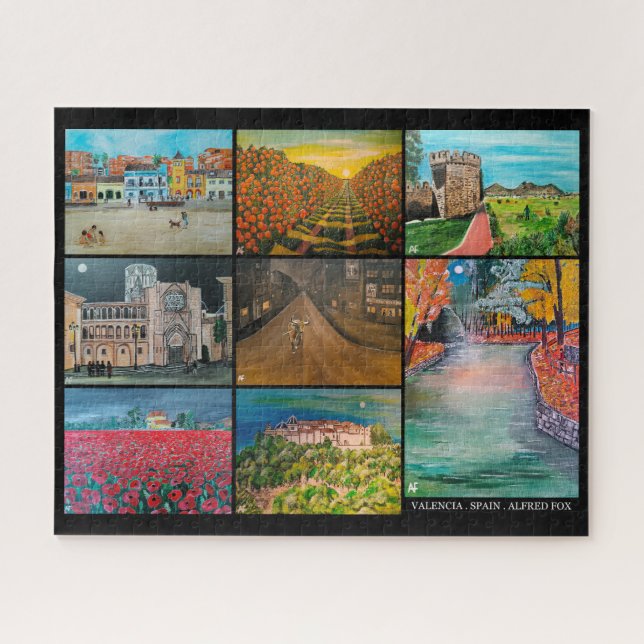 Puzzle Collage de Valence en Espagne par Alfred Fox (Horizontal)